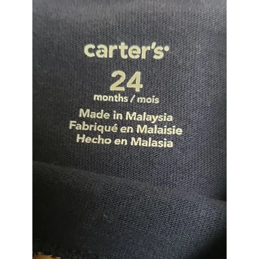 Carters Navy Blue Champs Hitters Club Short Sleeved Shirt - Size 24 Months